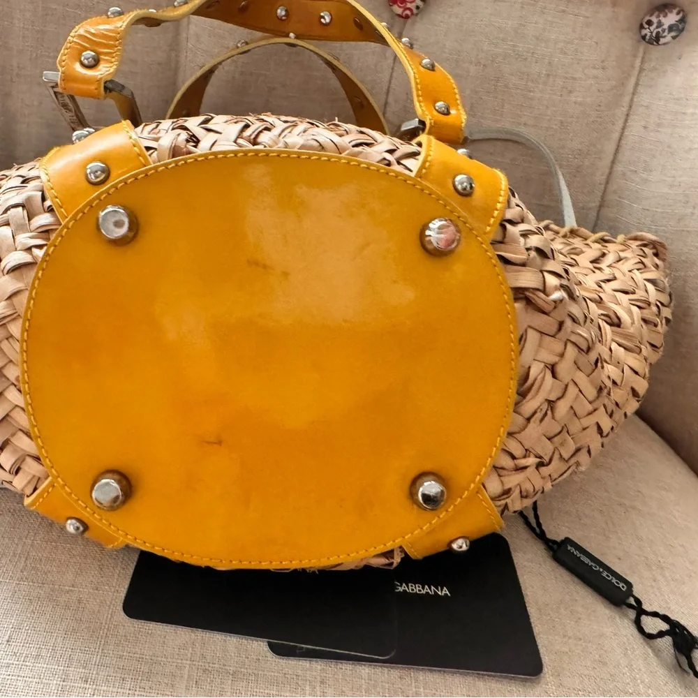 Dolce & Gabbana Woven Tote with Yellow Straps - Picture 10 of 15